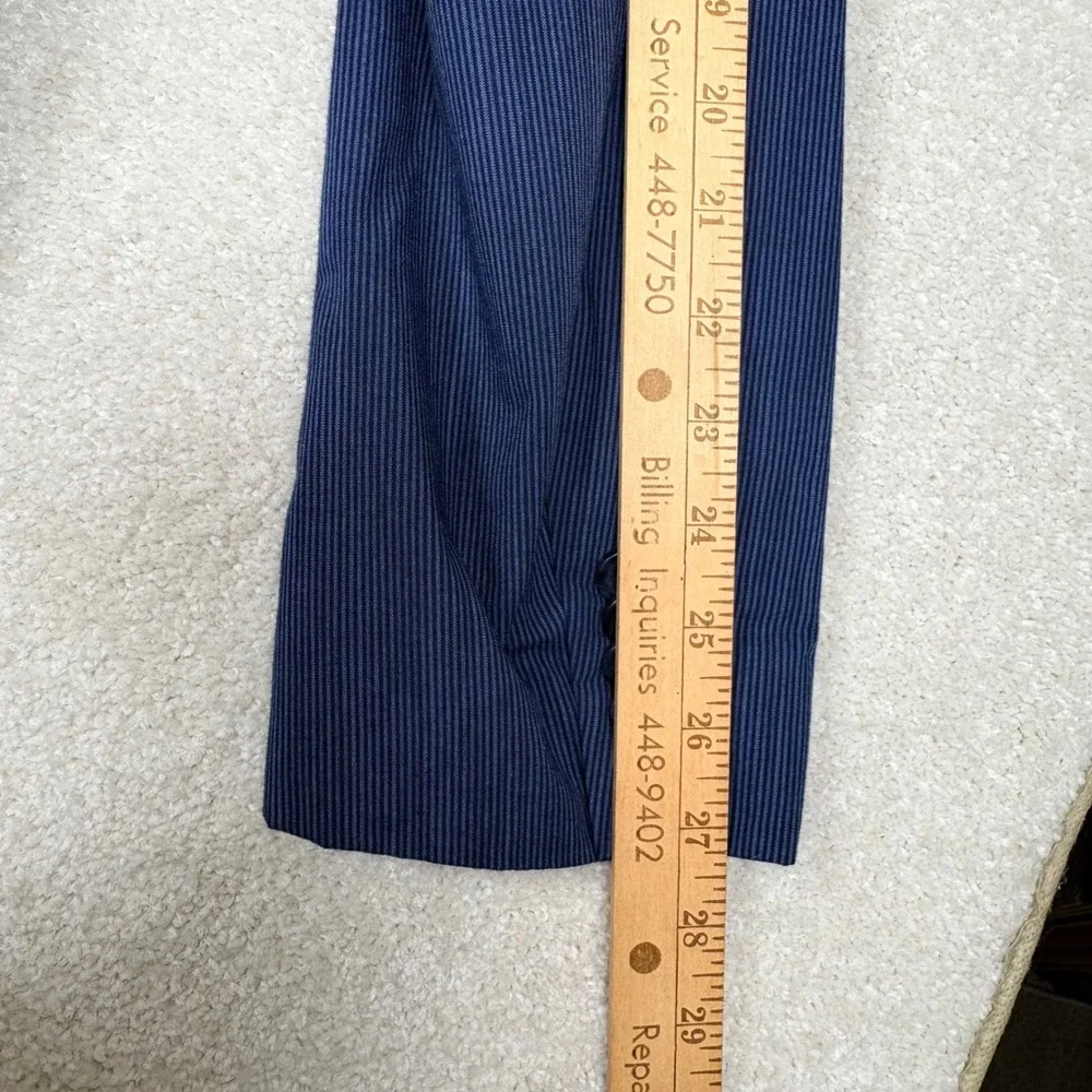 Banana Republic Slim Fit Mens Blazer 42L Striped Navy Blue Two‎ Button Jacket